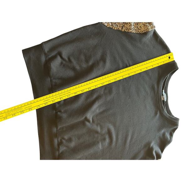 Karen Kane Petites Black Sequin Sleeves Chic Top Size MP - Picture 7 of 8